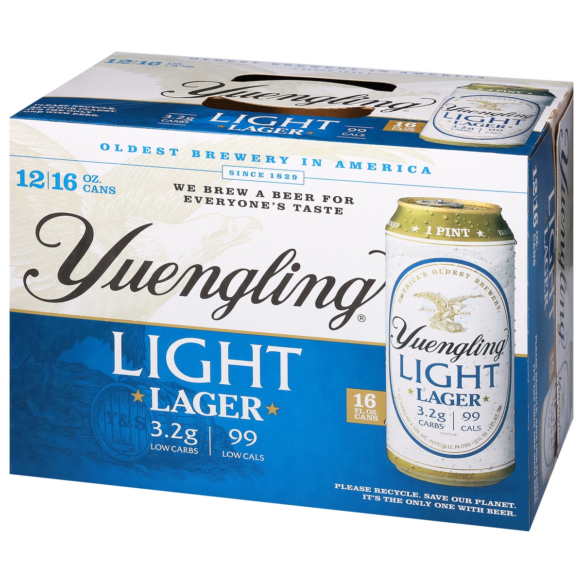 slide 9 of 13, Yuengling Light Lager Beer 12 - 16 oz Cans, 192 oz