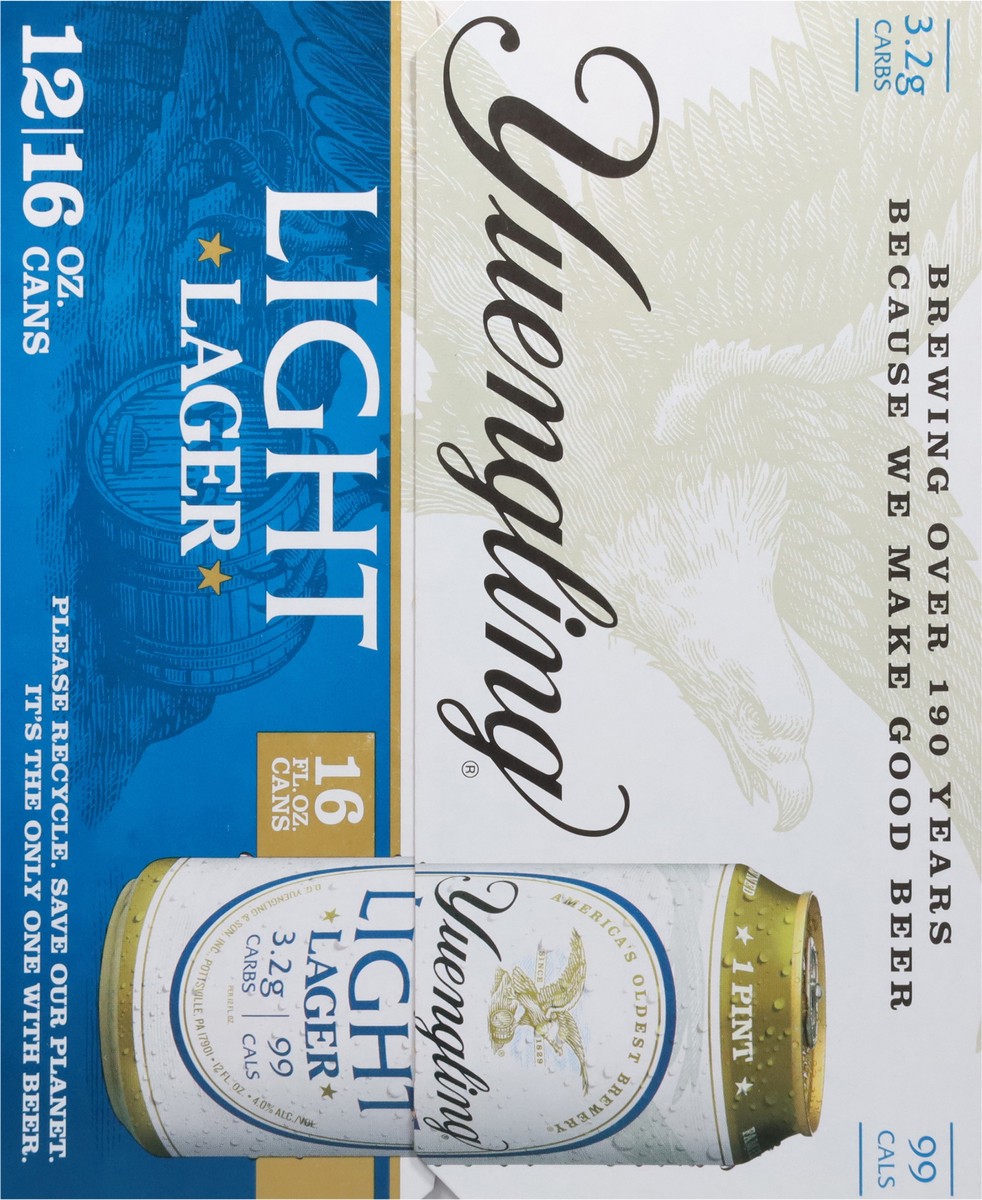 slide 6 of 13, Yuengling Light Lager Beer 12 - 16 oz Cans, 192 oz