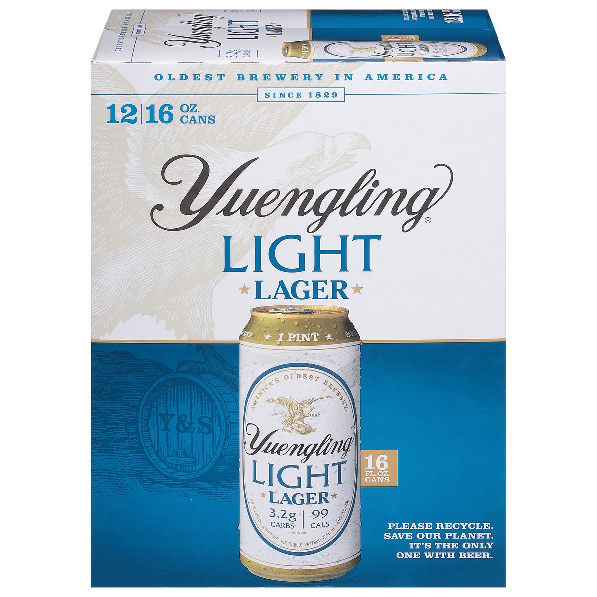 slide 11 of 13, Yuengling Light Lager Beer 12 - 16 oz Cans, 192 oz