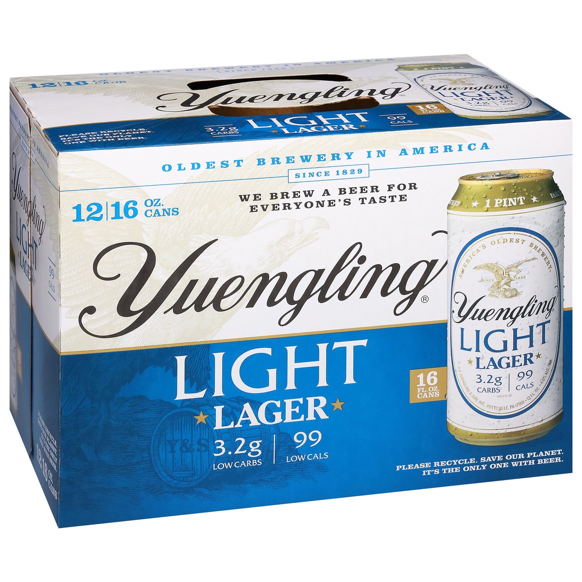 slide 10 of 13, Yuengling Light Lager Beer 12 - 16 oz Cans, 192 oz