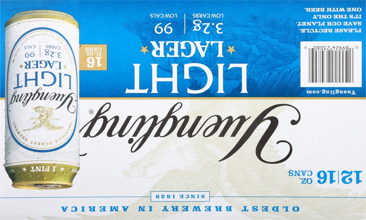 slide 13 of 13, Yuengling Light Lager Beer 12 - 16 oz Cans, 192 oz