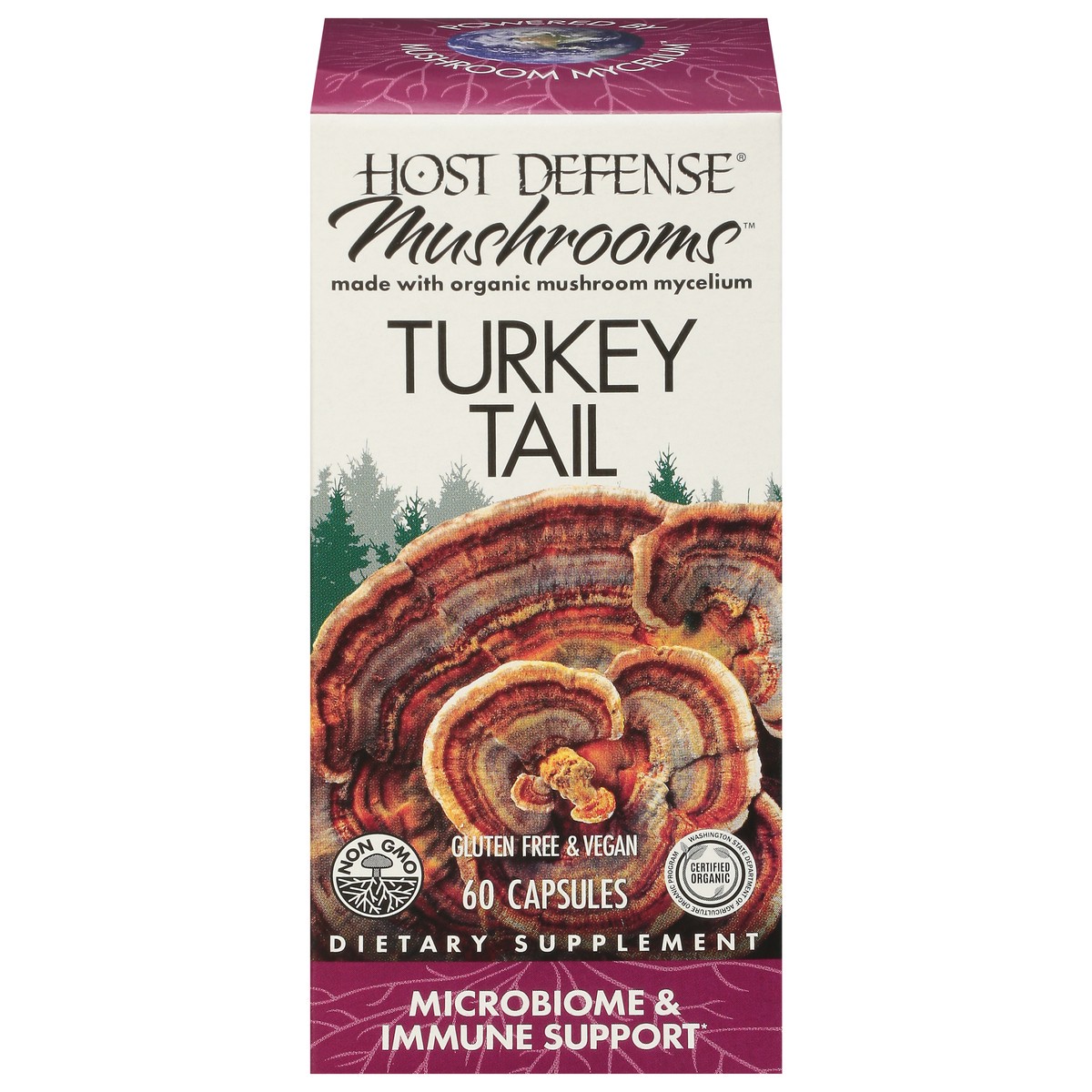 slide 1 of 1, Host Defense Mushrooms Turkey Tail 60 Capsules, 60 ct