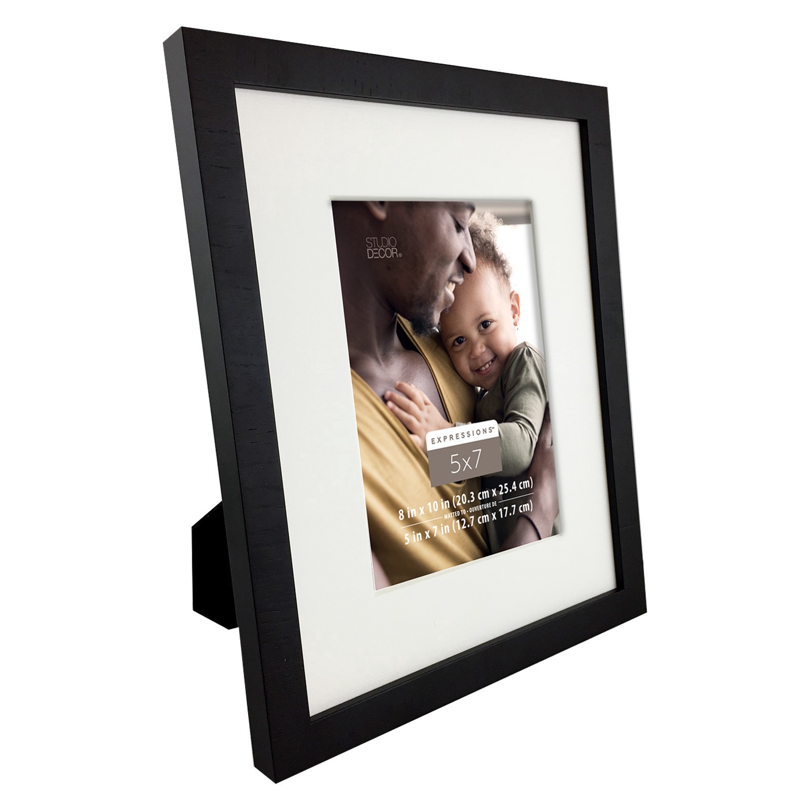 slide 5 of 6, Expressions 5" X 7" Dark Oak Cross Grain Frame With Mat By Studio Decor, 5 in x 7 in
