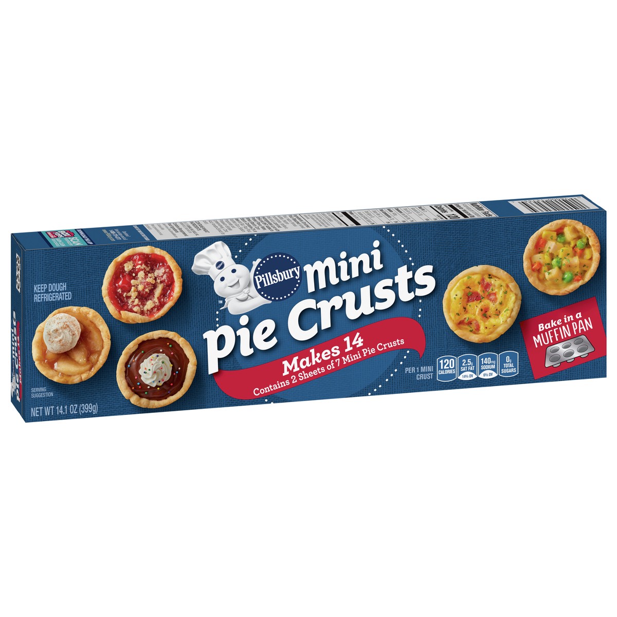 slide 2 of 9, Pillsbury Mini Pie Crusts, 14 ct., 14.1 oz., 14.1 oz