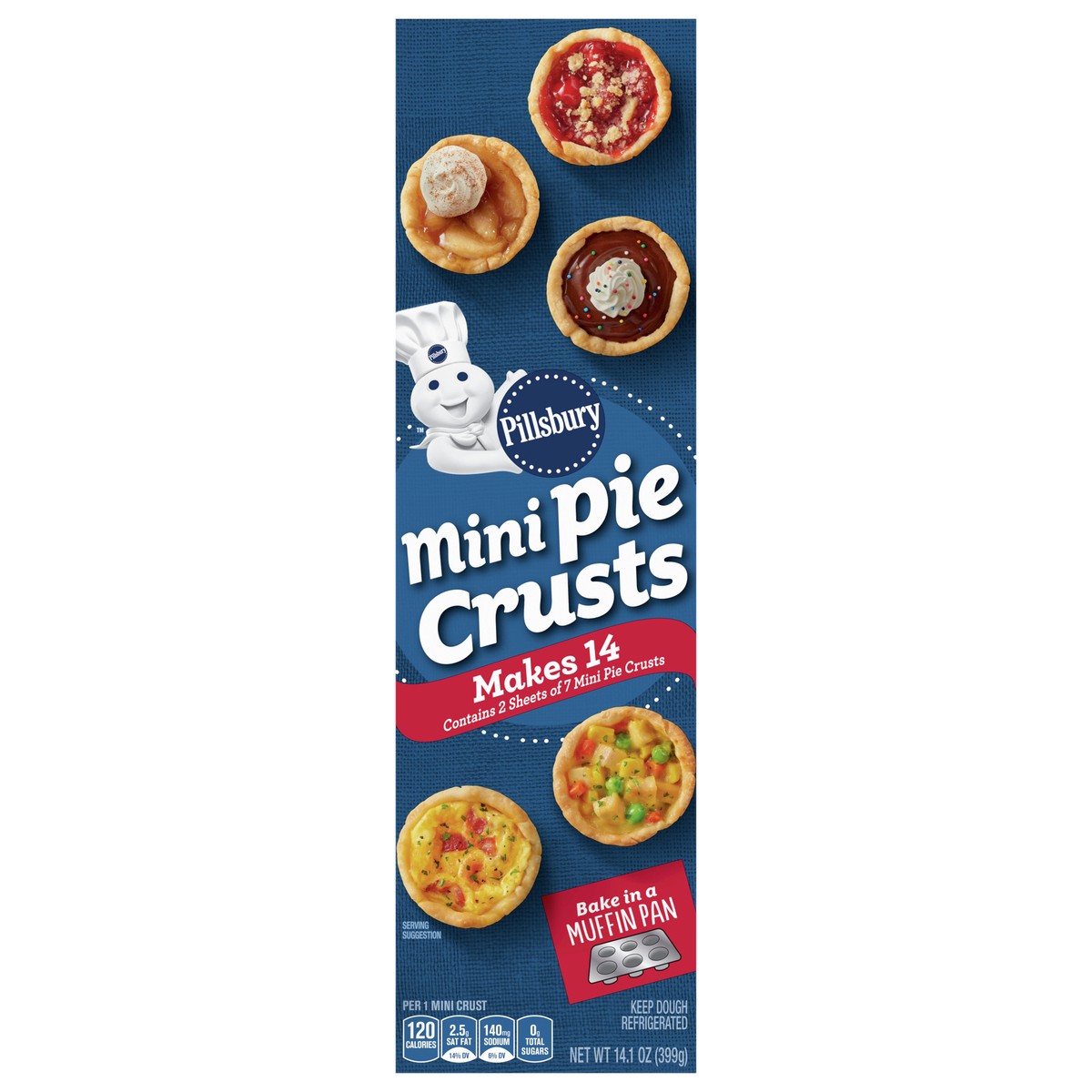 slide 1 of 9, Pillsbury Mini Pie Crusts, 14 ct., 14.1 oz., 14.1 oz