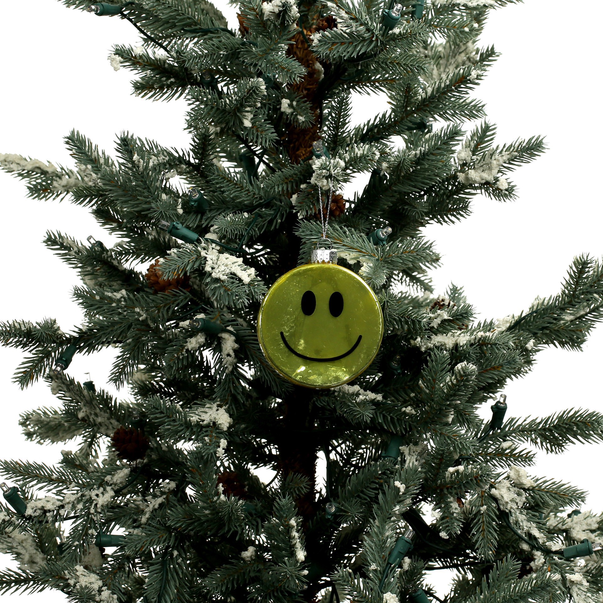 slide 2 of 3, 3.5" Yellow Winking Smiley Face Glass Ornament By Ashland, 3.5 in