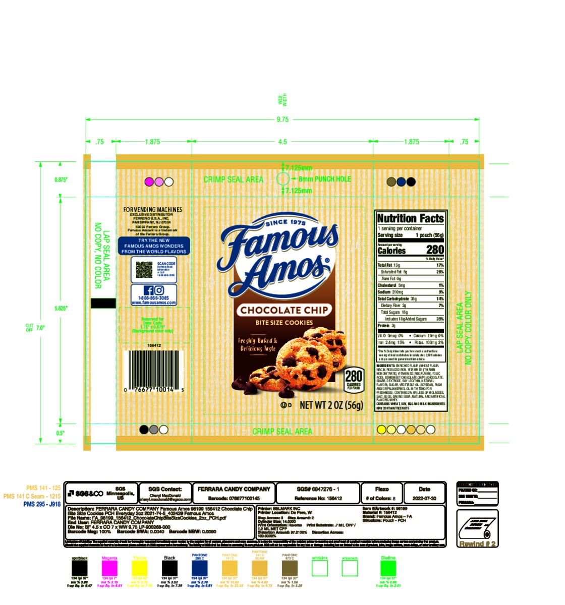 slide 10 of 14, Famous Amos Bite Size Chocolate Chip Cookies Bite Size 2 oz, 2 oz
