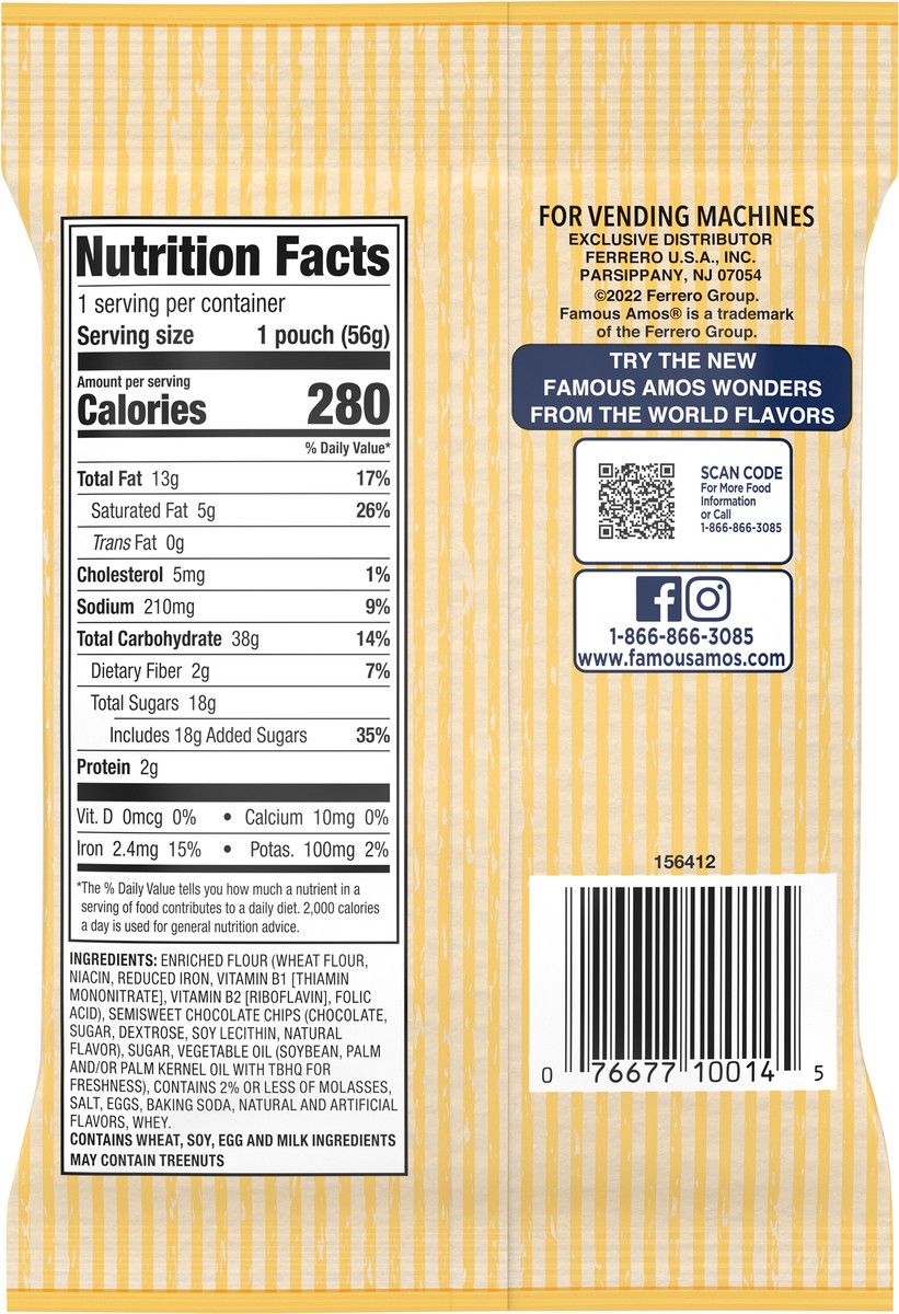 slide 8 of 14, Famous Amos Bite Size Chocolate Chip Cookies Bite Size 2 oz, 2 oz
