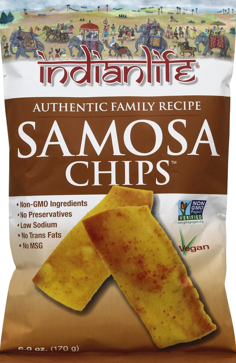 slide 1 of 5, Indianlife Samosa Chips 6 oz, 6 oz