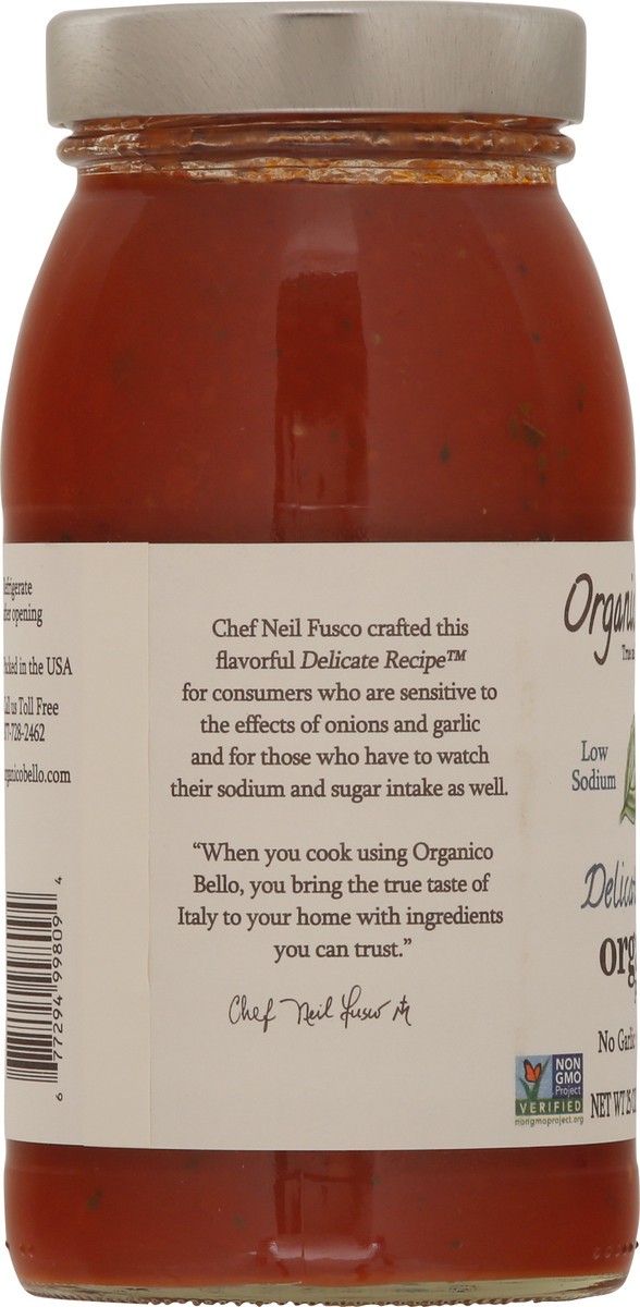 slide 5 of 12, Organico Bello True and Honest Organic Delicate Recipe Pasta Sauce 25 oz, 25 oz