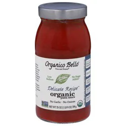 Organico Bello True and Honest Organic Delicate Recipe Pasta Sauce 25 oz