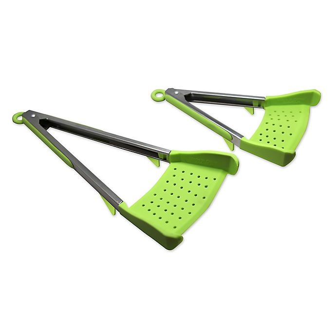 slide 1 of 10, As Seen on TV Clever Tongs 2-in-1 Kitchen Tool - Green, 2 ct