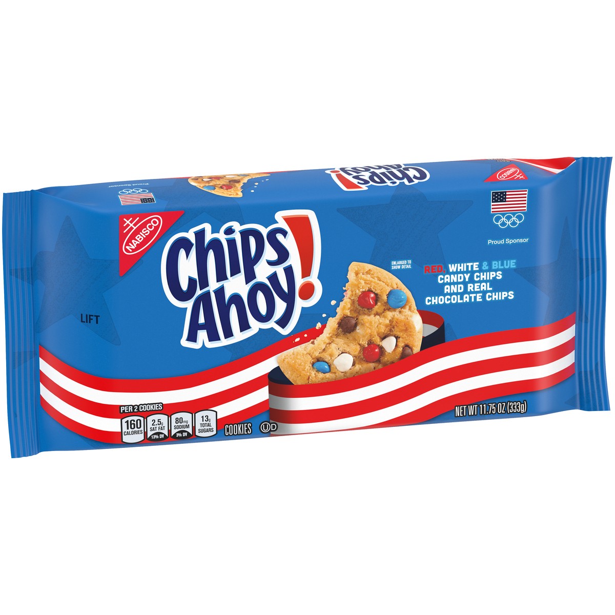 slide 6 of 14, Chips Ahoy! Nabisco Chips Ahoy! Red, White & Blue Candy Chips Chocolate Chip Cookies 11.75 oz. Tray, 11.75 oz