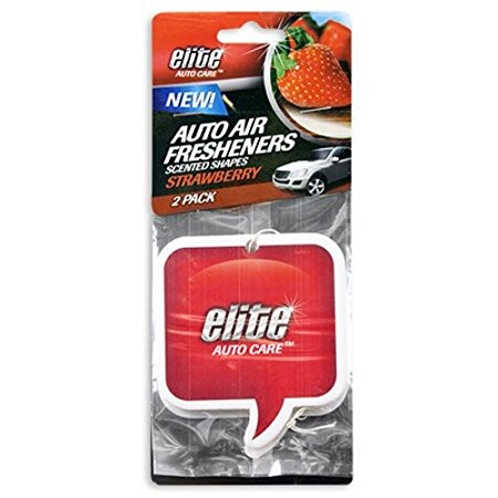 slide 1 of 1, Elite Auto Care Strawberry Air Fresheners, 2 ct