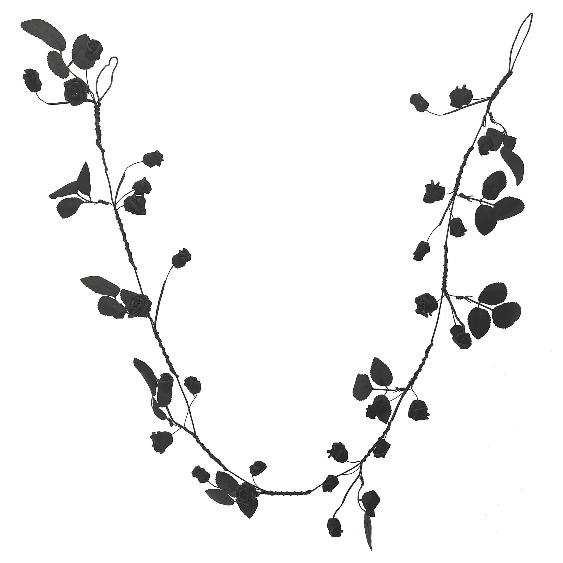 slide 3 of 3, 5ft. Black & White Rose Coiled Garland By Ashland, 5 ft
