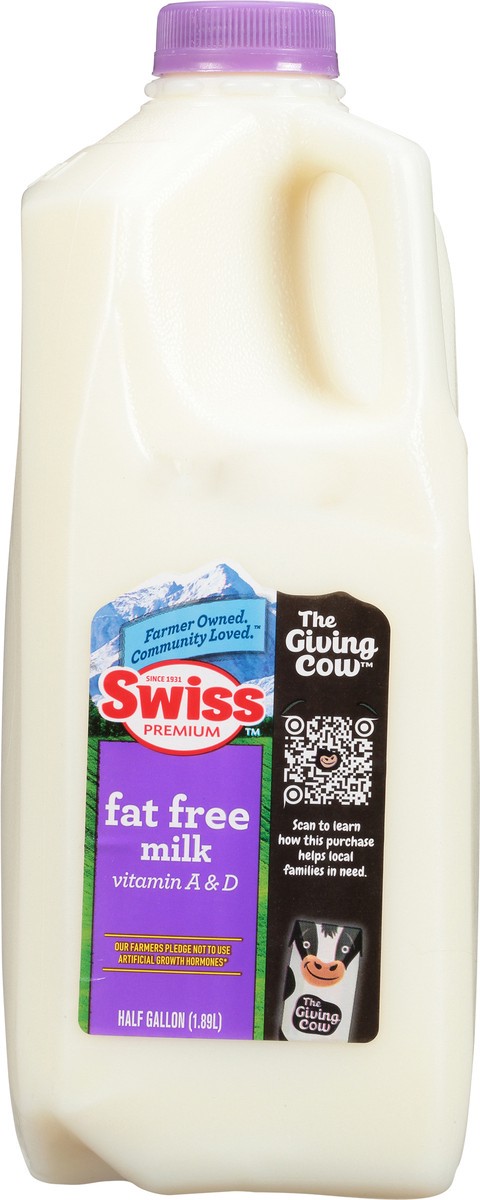 slide 9 of 14, Swiss Fat Free Milk 0.5 gl, 1/2 gal