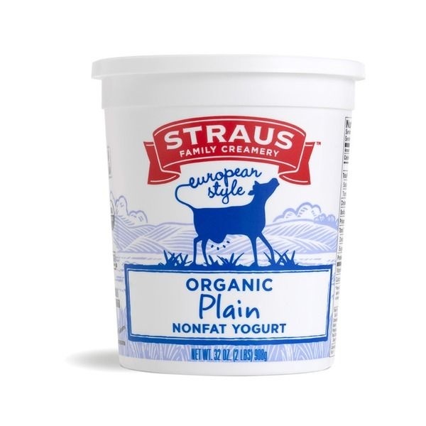 slide 1 of 1, Straus Family Creamery Organic Plain Nonfat Yogurt, 32 oz