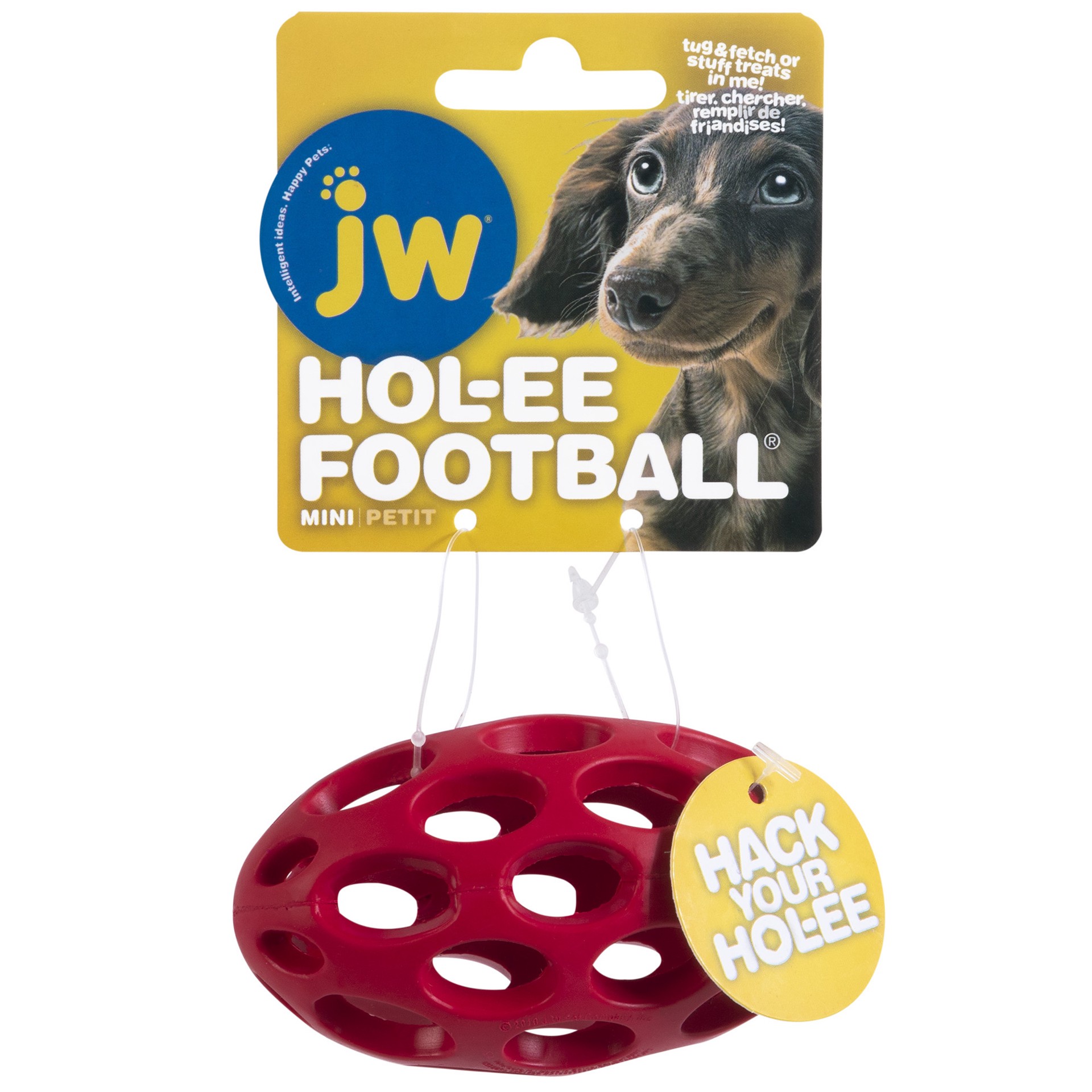 slide 7 of 10, JW Hol-ee Football Dog Toy, XS