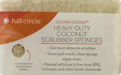 Full Circle Cleana Colada Pack of 2 Heavy-Duty Coconut Scrubber Sponges 2 ea