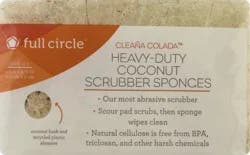 Full Circle Cleana Colada Pack of 2 Heavy-Duty Coconut Scrubber Sponges 2 ea