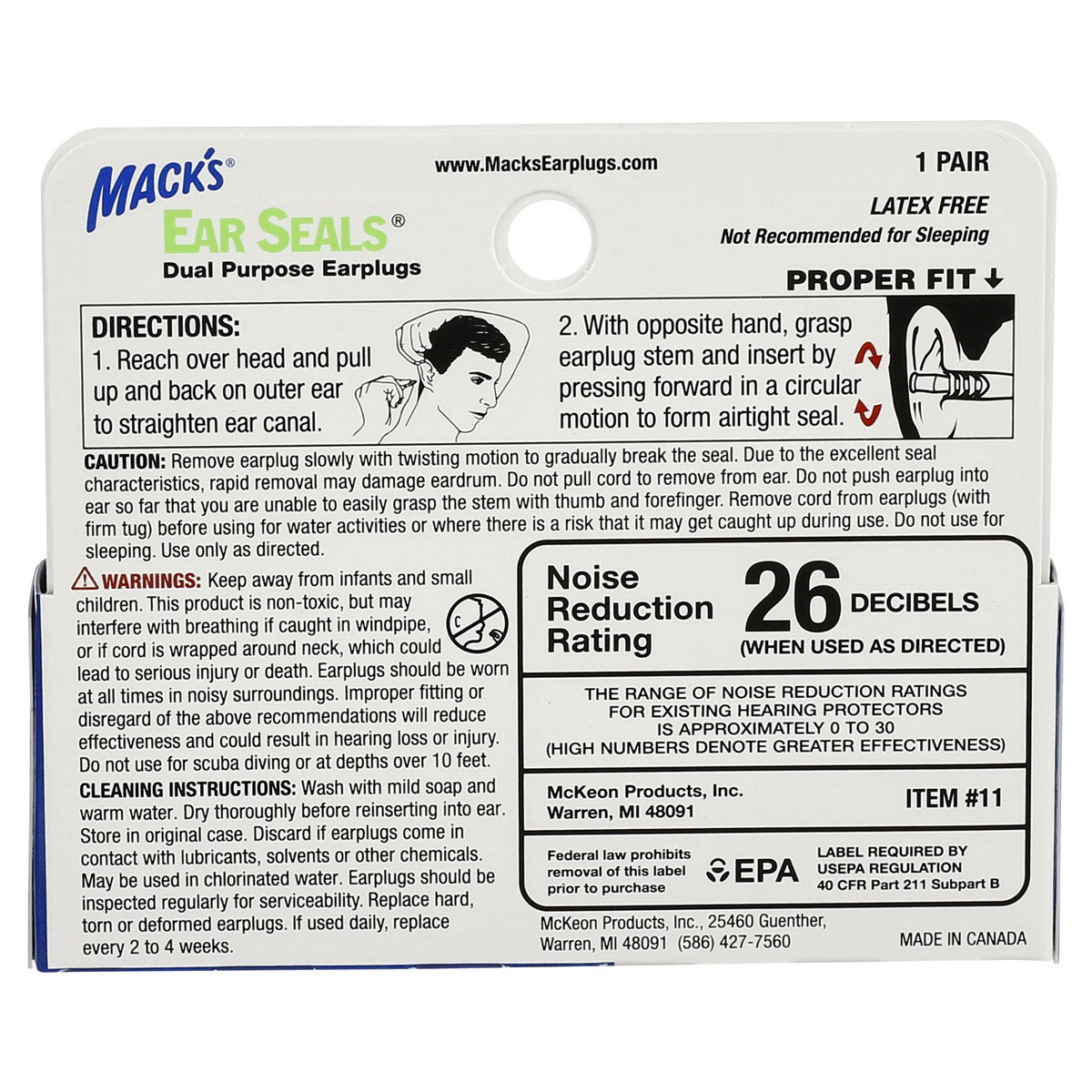 slide 4 of 5, Mack's Macks Ear Seals Earplugs, 1 ct