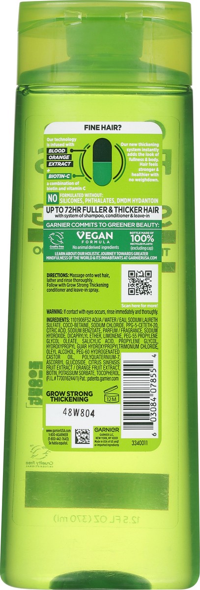 slide 6 of 9, Garnier Grow Strong + Biotin C Thickening Shampoo 12.5 fl oz, 12.5 fl oz
