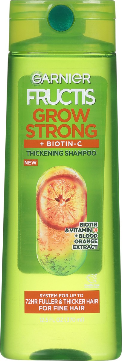 slide 2 of 9, Garnier Grow Strong + Biotin C Thickening Shampoo 12.5 fl oz, 12.5 fl oz