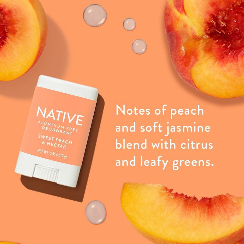 slide 8 of 10, Native Aluminum-Free Deodorant - Sweet Peach & Nectar - Trial Size - 0.35oz, 0.35 oz
