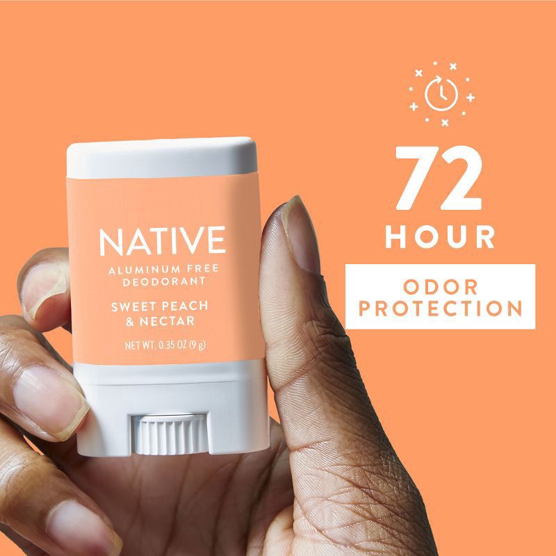 slide 4 of 10, Native Aluminum-Free Deodorant - Sweet Peach & Nectar - Trial Size - 0.35oz, 0.35 oz