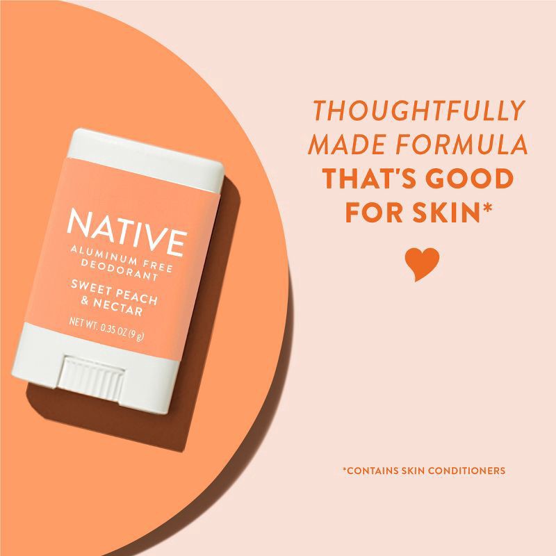 slide 7 of 10, Native Aluminum-Free Deodorant - Sweet Peach & Nectar - Trial Size - 0.35oz, 0.35 oz