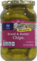 slide 1 of 1, Kroger No Sodium Bread & Butter Chips, 16 oz