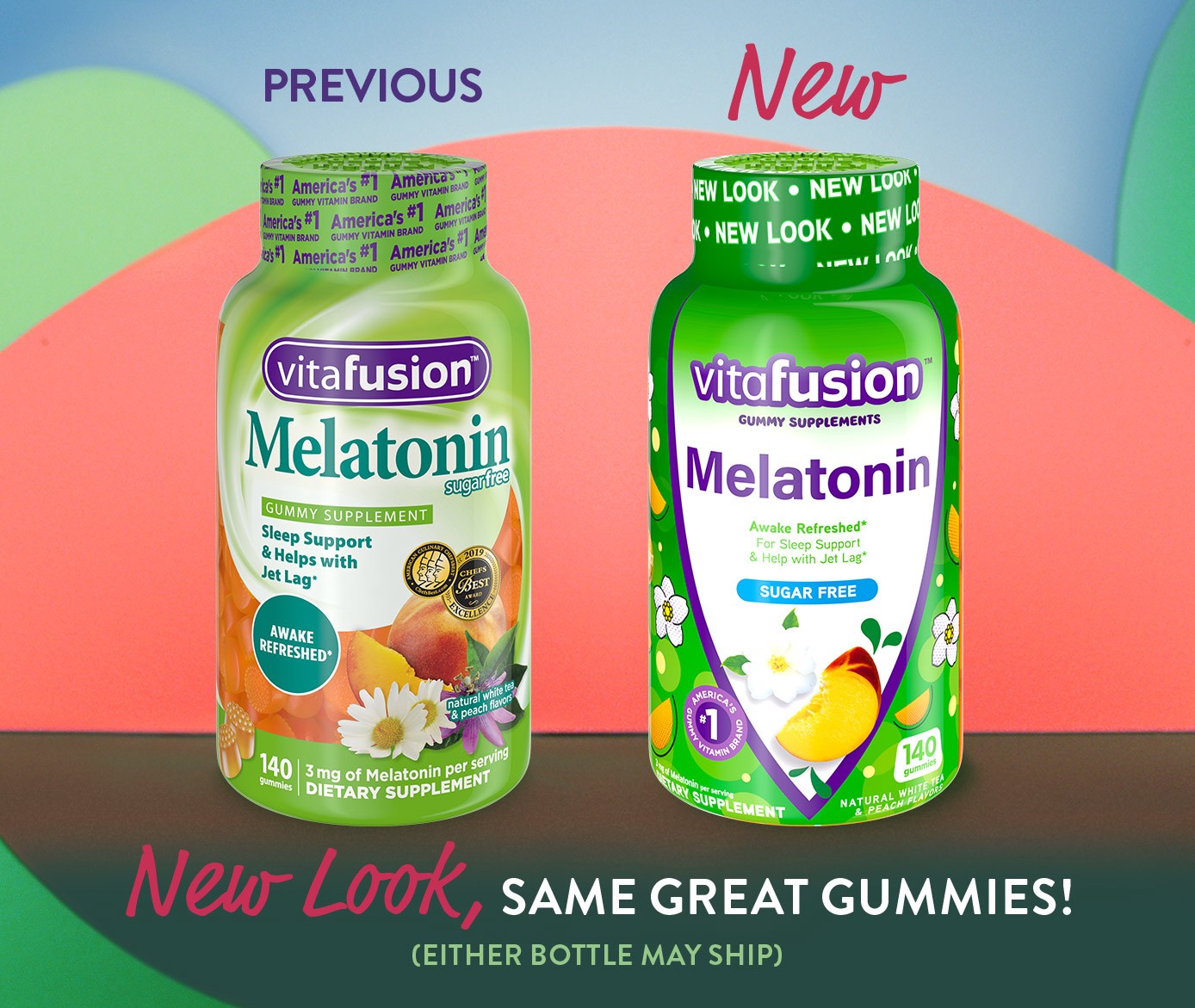 slide 4 of 5, vitafusion Melatonin Dietary Supplement Adult Gummies - Fruit, 140 ct