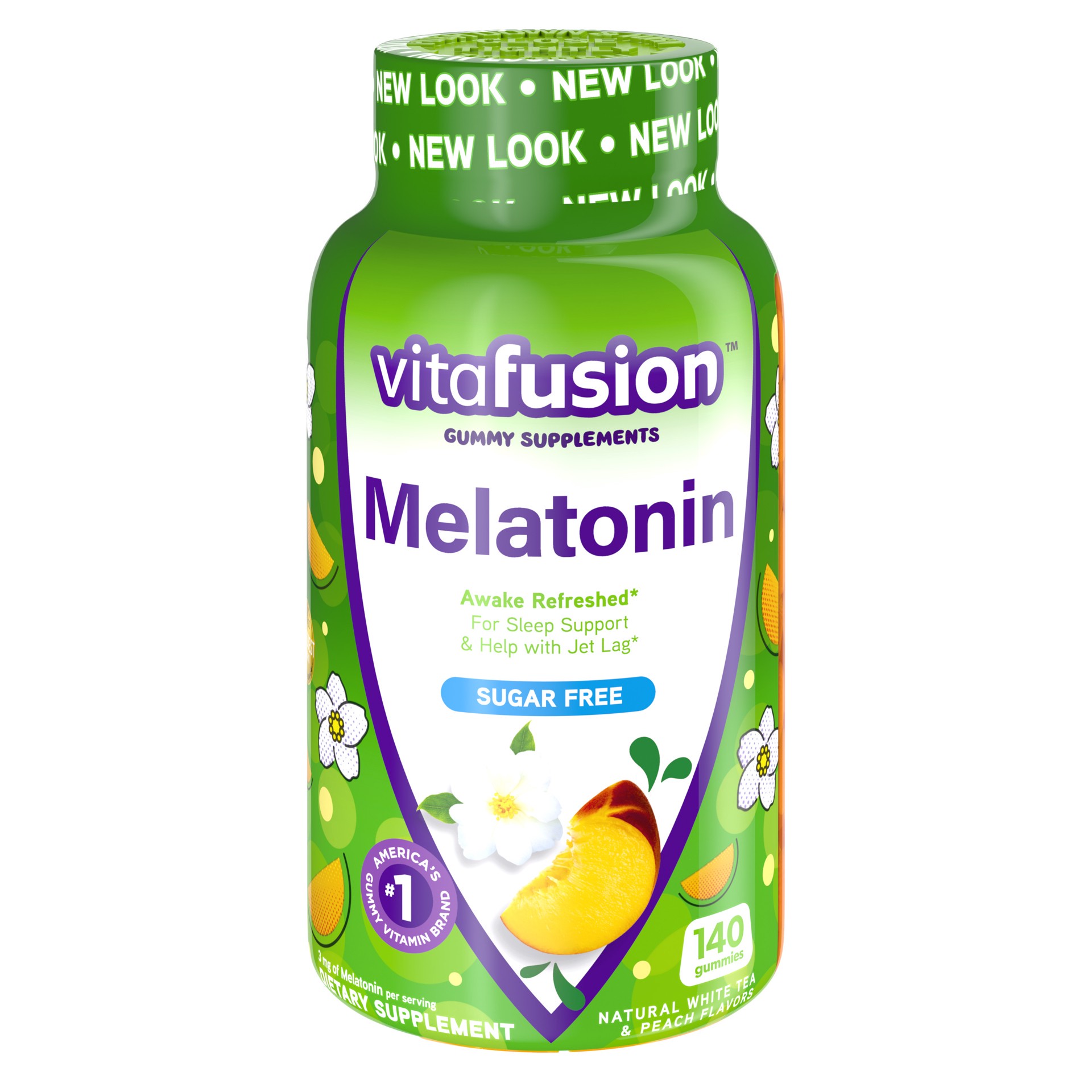 slide 1 of 5, vitafusion Melatonin Dietary Supplement Adult Gummies - Fruit, 140 ct