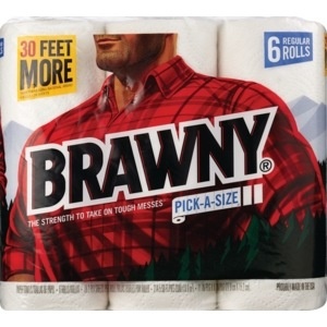 slide 1 of 1, Brawny Brawny Paper Towel Roll Regular, 6 ct