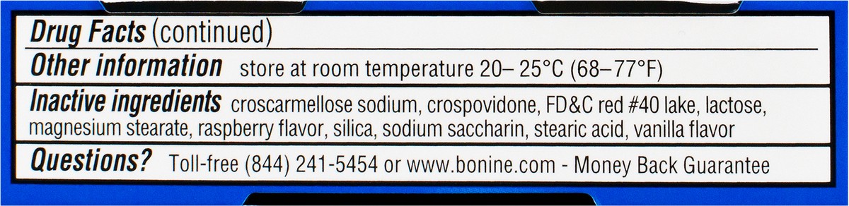 slide 2 of 7, Bonine Chewable Tablets Antiemetic Raspberry Flavored Meclizine Hydrochloride 8 ea, 8 ct