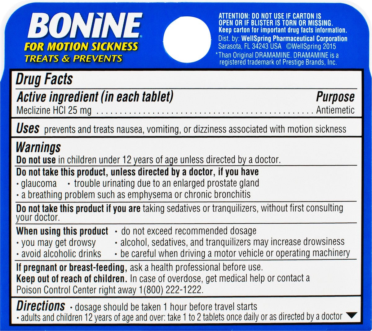 slide 7 of 7, Bonine Chewable Tablets Antiemetic Raspberry Flavored Meclizine Hydrochloride 8 ea, 8 ct