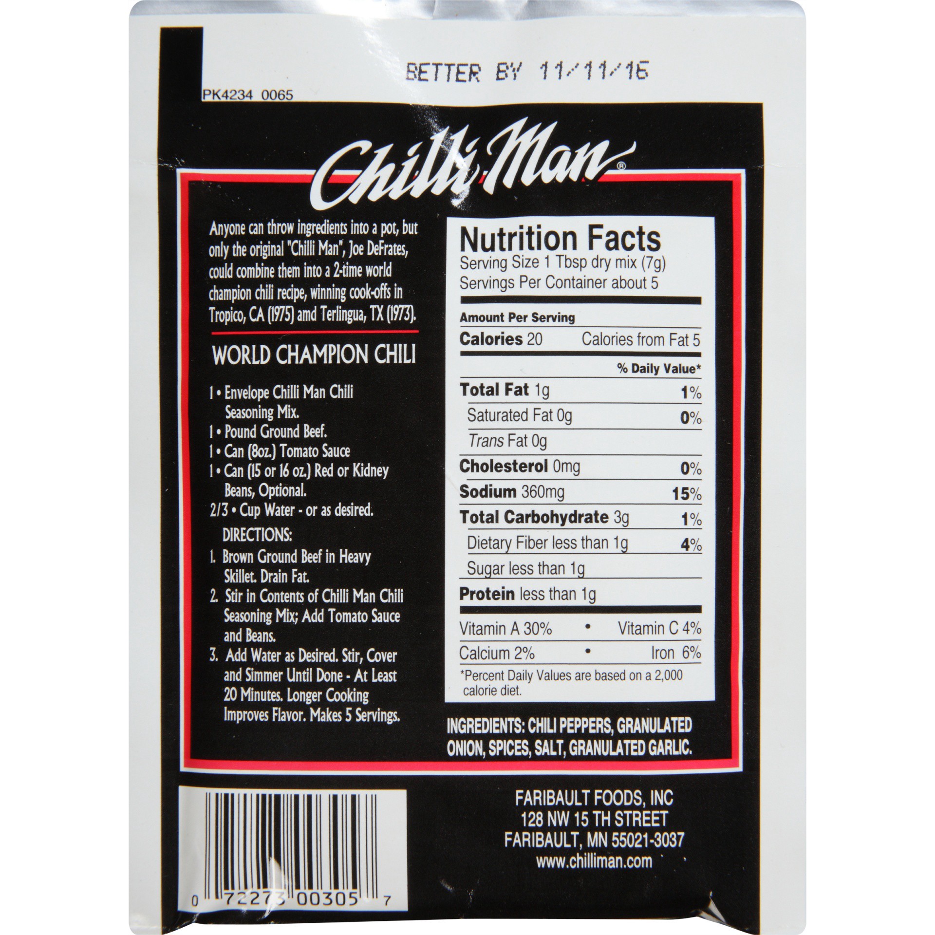 slide 2 of 6, Chilli Man Seasoning Mix, 1.25 oz