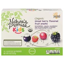 Nature's Promise Kids Organic Mixed Berry Flavored Fruit Snacks - 10 ct