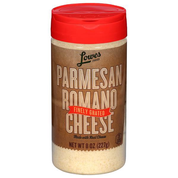 slide 1 of 1, Lowes Foods Grated Parmesan Romano, 8 oz