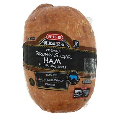 slide 1 of 1, H-E-B Premium Brown Sugar Ham, per lb