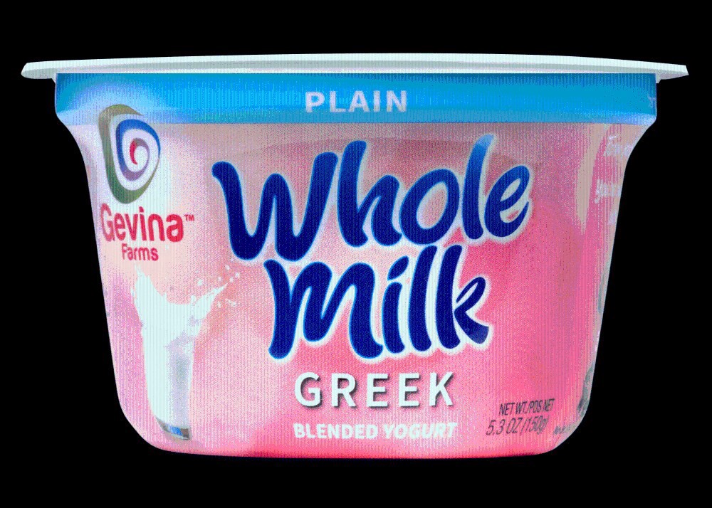 slide 1 of 1, Gevina Farms Plain Whole Milk Greek Yogurt, 5.3 oz