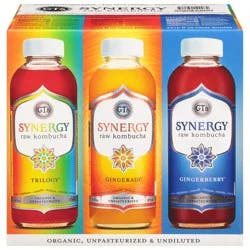 GT's Mixed Pack Raw Kombucha 6 - 16 fl oz Glass Bottles