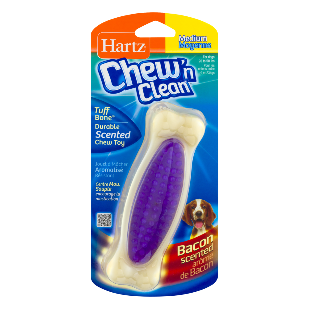 slide 1 of 1, Hartz Medium Chewn Clean Tuff Bone Durable Scented Chew Toy, 1 ct
