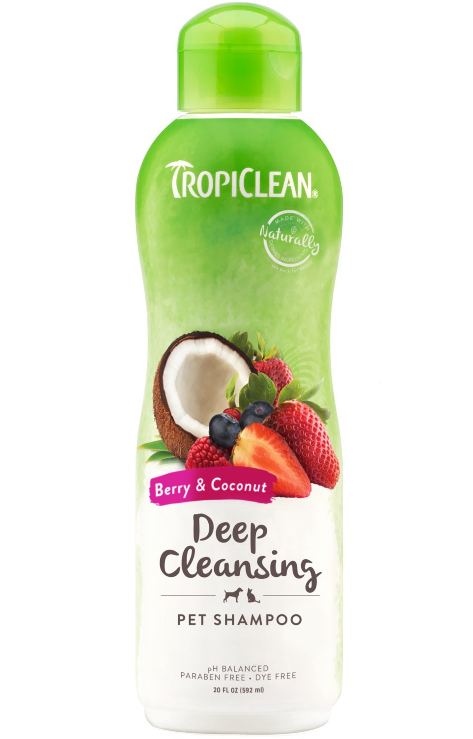 slide 1 of 10, TropiClean Berry & Coconut Deep Cleansing Shampoo for Pets, 20oz, 20 oz