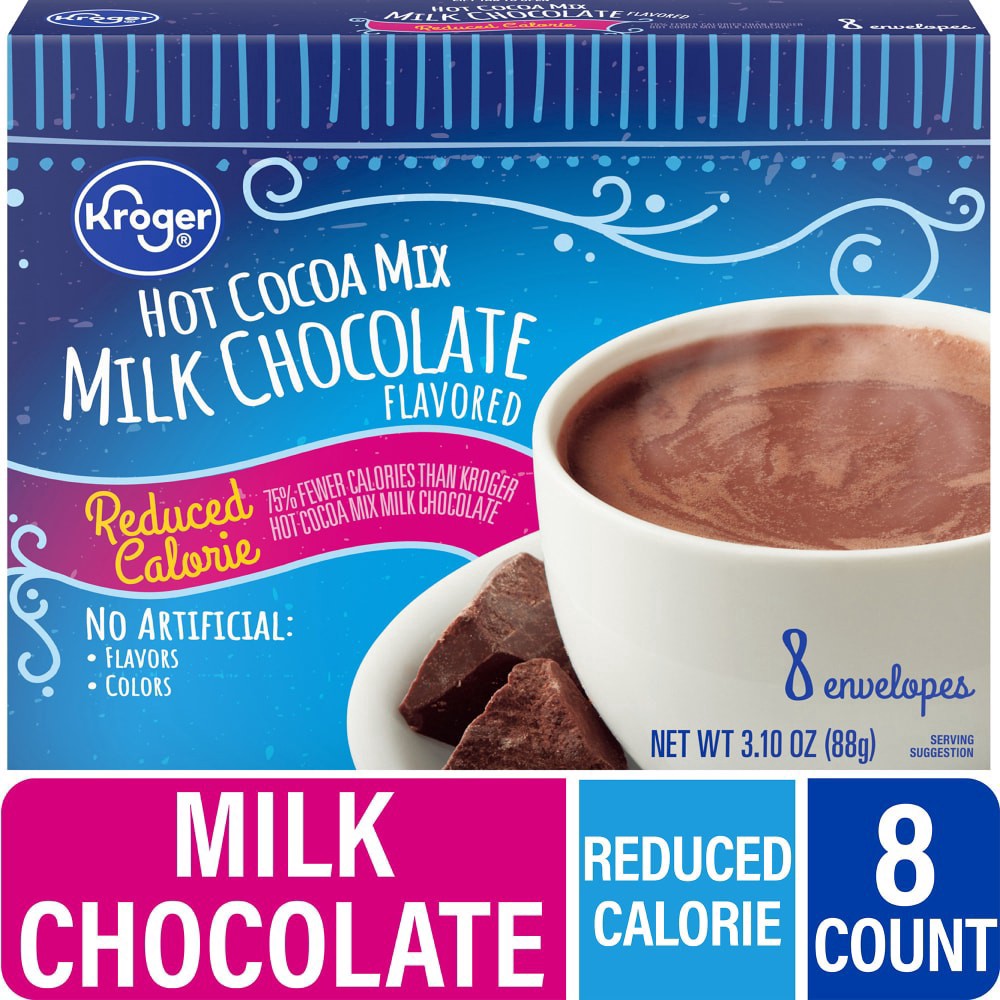 slide 1 of 5, Kroger® Reduced Calorieˆ Milk Chocolate Flavored Hot Cocoa Mix, 8 ct / 3.10 oz