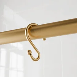 Zenna Home Rustproof S-Shaped Decorative Shower Hooks, Gold, Pack of 12