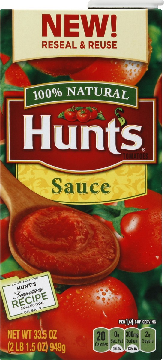 slide 4 of 4, Hunt's omato Sauce Reseal Box, 33.5 oz