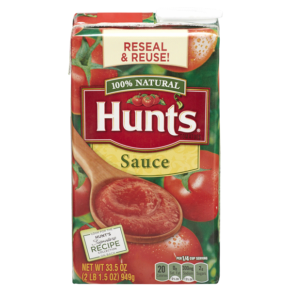 slide 1 of 4, Hunt's omato Sauce Reseal Box, 33.5 oz
