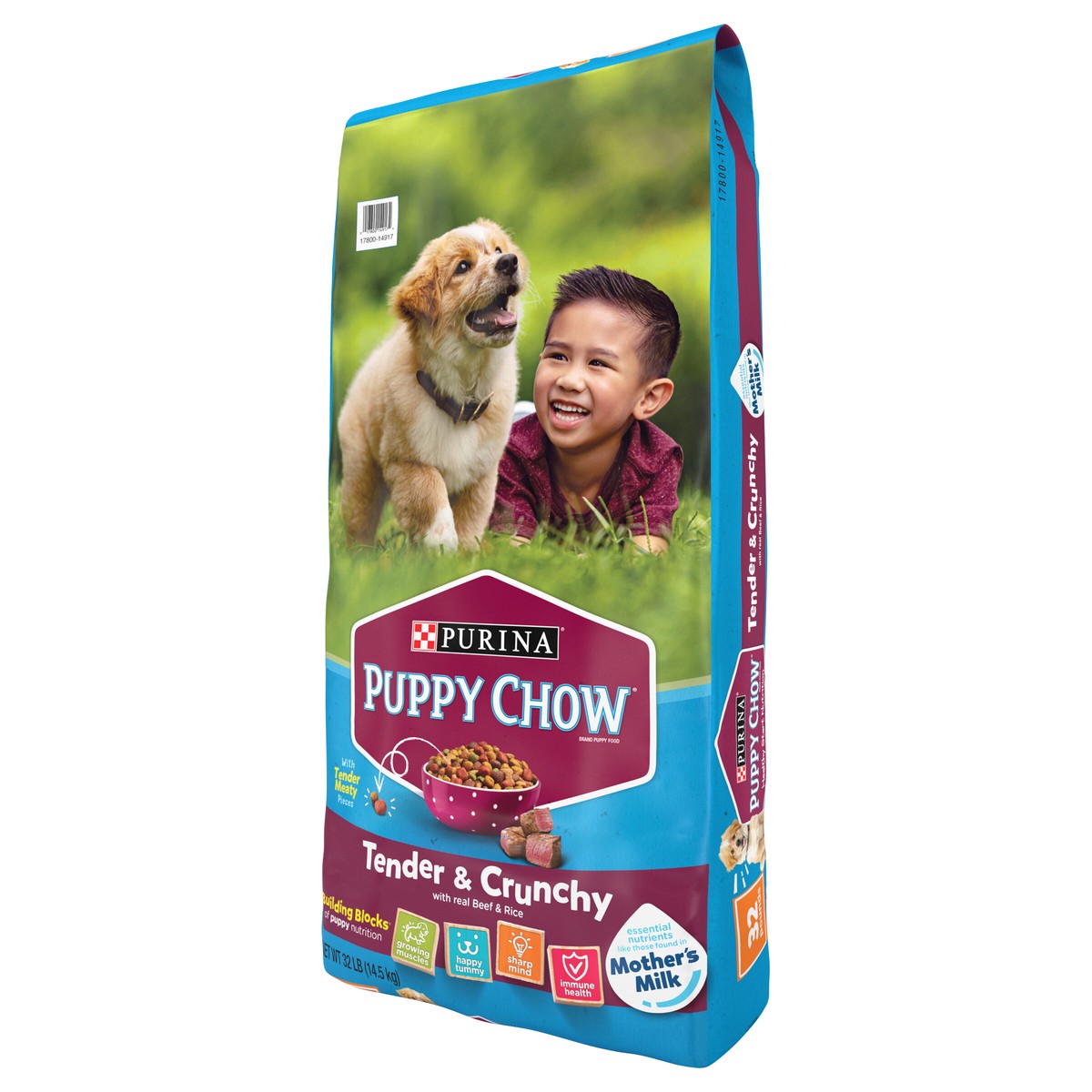 slide 7 of 9, Purina Puppy Chow High Protein Dry Puppy Food, Tender & Crunchy With Real Beef, 32 lb