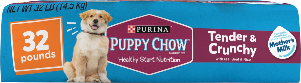 slide 5 of 9, Purina Puppy Chow High Protein Dry Puppy Food, Tender & Crunchy With Real Beef, 32 lb